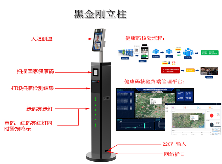 健康碼測溫立柱